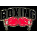 BOXING PIN BOXING GLOVES PIN WITH SCRIPT
